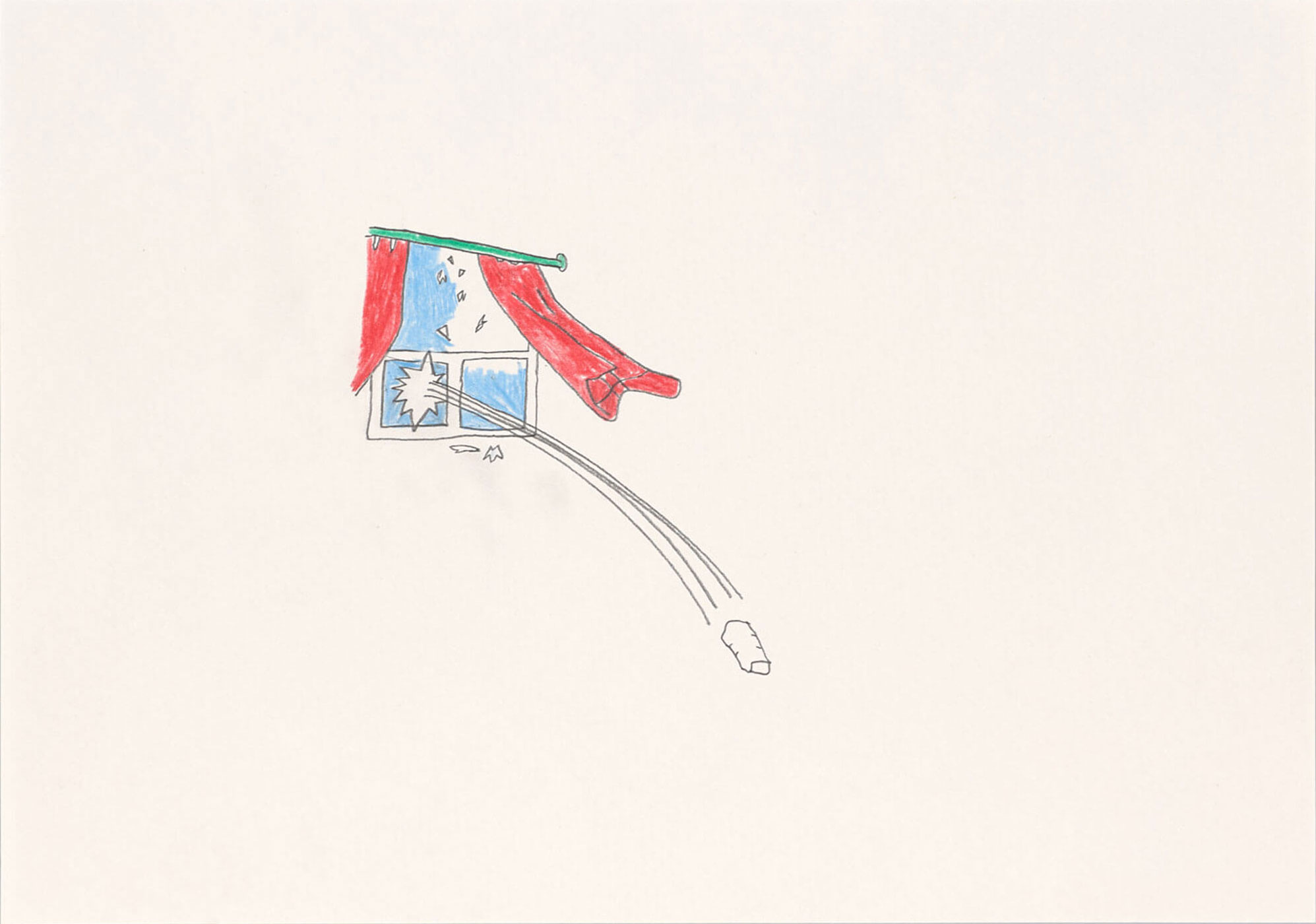 Sereina Steinemann, aus der Serie Die panische Angst vor der 13, Bleistift und Farbstift auf Papier, 14.8 × 21 cm, Courtesy of the  artist
