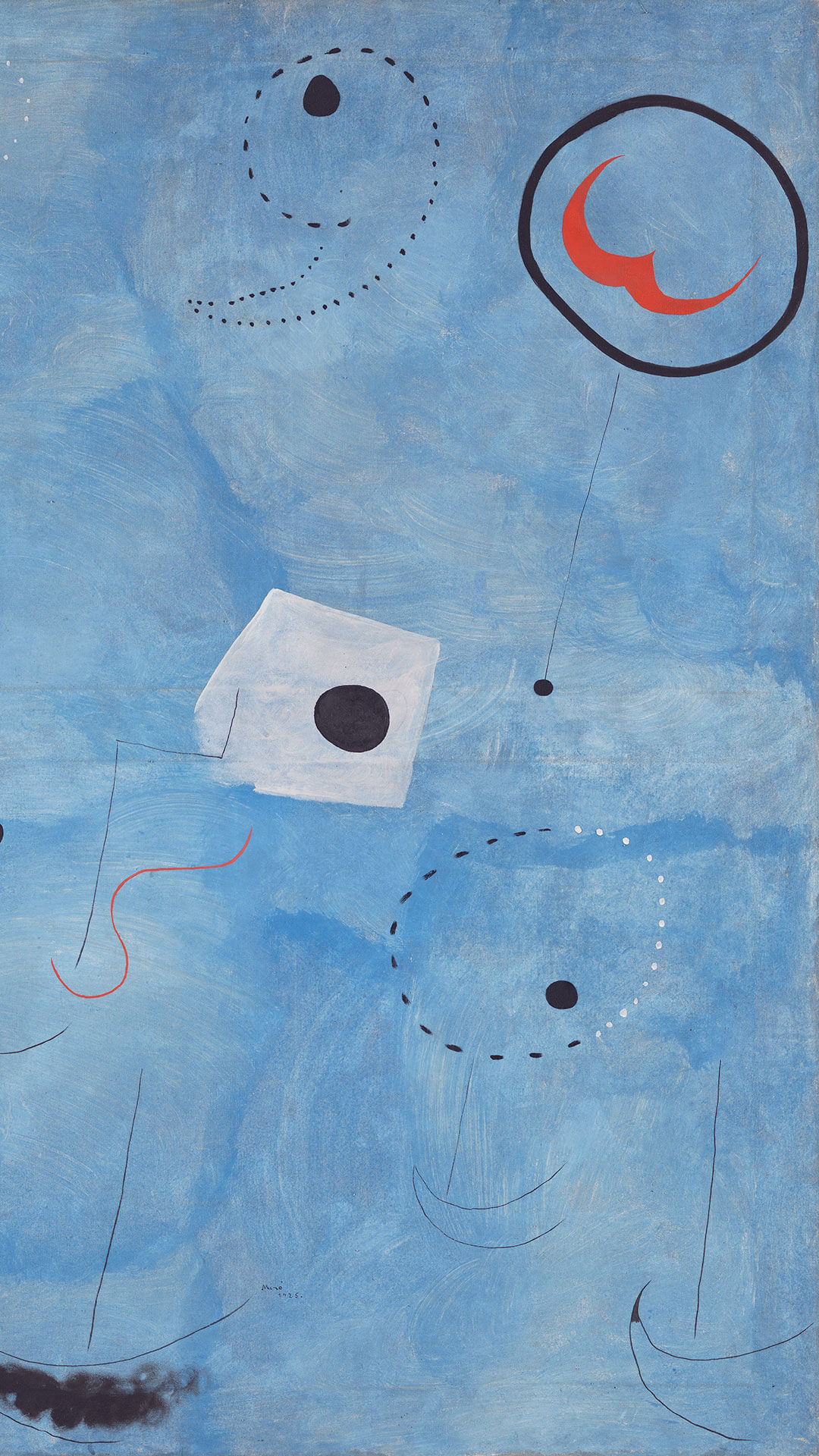 Joan Miró, Peinture, 1925, Öl auf Leinwand, 116 × 89 cm, Bayerische Staatsgemäldesammlungen, München – Pinakothek der Moderne, Foto: Sibylle Forster, Bayerische Staatsgemäldesammlungen © Successió Miró / 2025, ProLitteris, Zurich