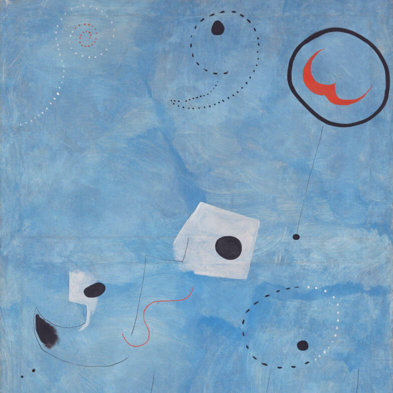 Joan Miró, Peinture, 1925, Öl auf Leinwand, 116 × 89 cm, KDE Bayerische Staatsgemäldesammlungen - Sammlung Moderne Kunst in der Pinakothek der Moderne München, © Successió Miró / 2024, ProLitteris, Zurich