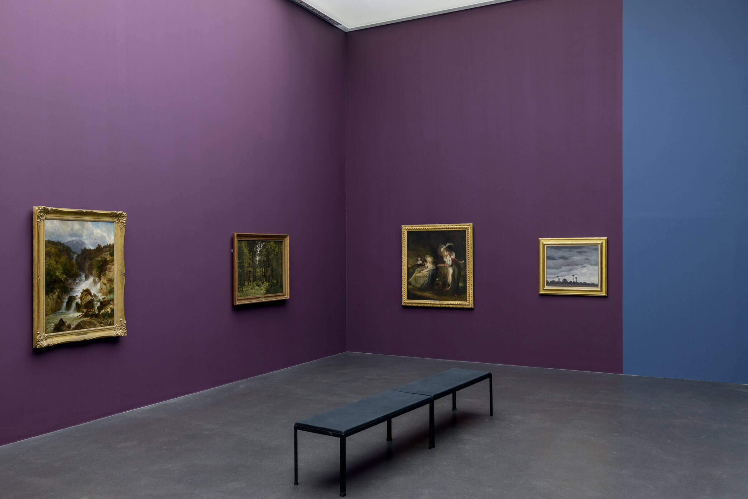 Ausstellungsansicht Kunstmuseum Luzern, 2025, mit Werken von Johann Heinrich Füssli, Johann Gottfried Steffan, Félix Vallotton und Robert Zünd, Foto: Marc Latzel