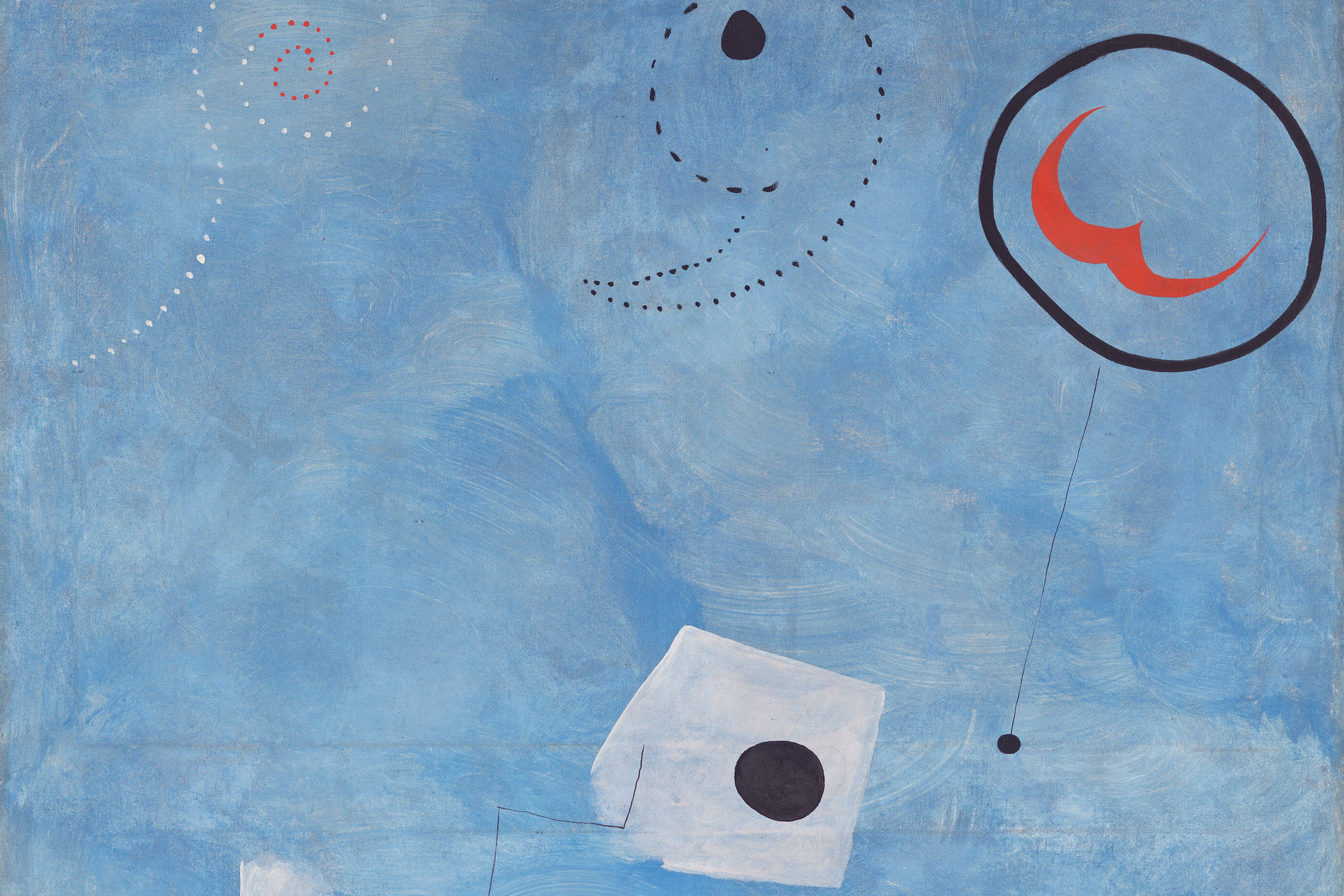 Joan Miró, Peinture, 1925, Öl auf Leinwand, 116 × 89 cm, Bayerische Staatsgemäldesammlungen, München – Pinakothek der Moderne, Foto: Sibylle Forster, Bayerische Staatsgemäldesammlungen © Successió Miró / 2025, ProLitteris, Zurich