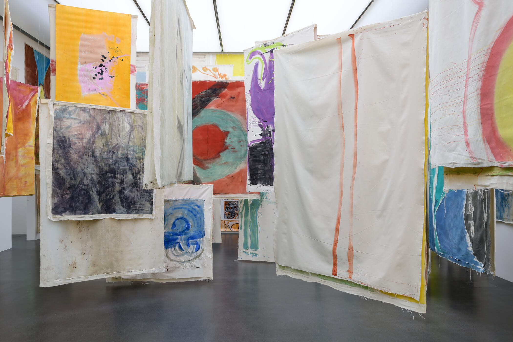 Ausstellungsansicht Vivian Suter. Retrospektive, 2021, Kunstmuseum Luzern, Foto: Marc Latzel